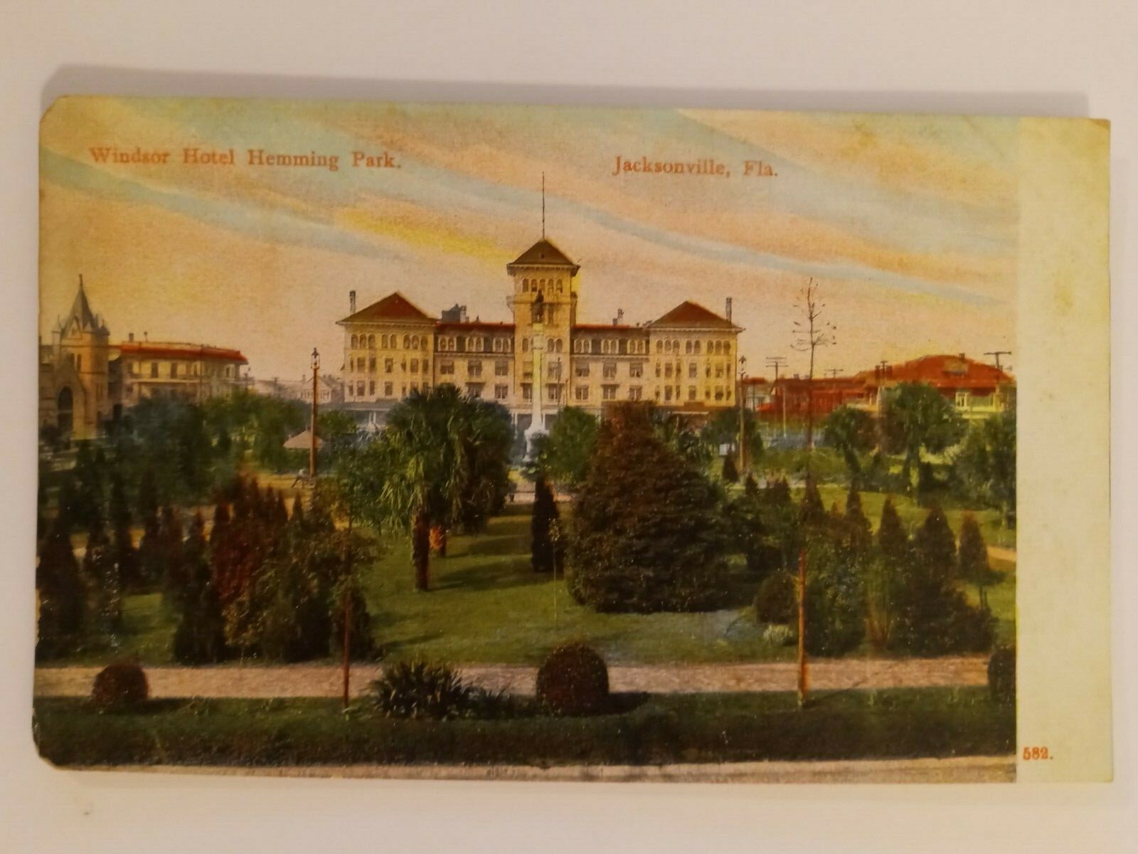 Jacksonville Florida Hemming Confederate Monument Vintage Postcard