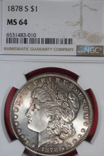 1878 S- NGC MS64 MORGAN SILVER DOLLAR #B48669
