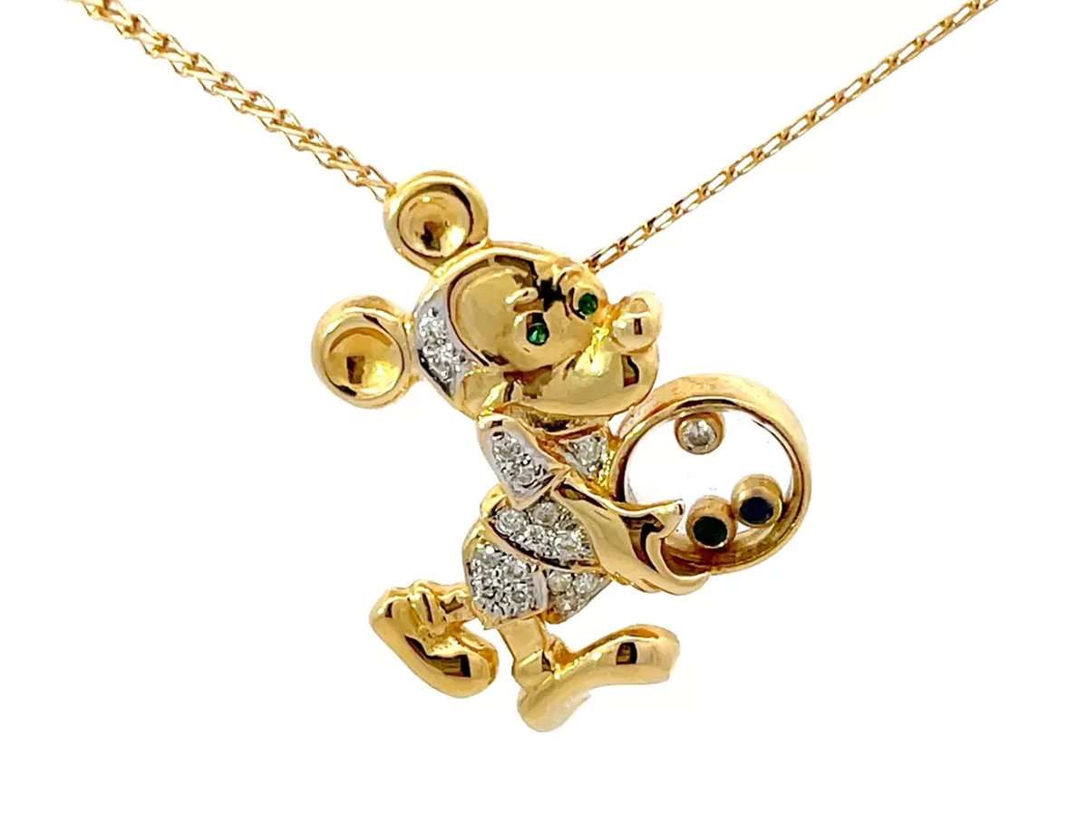 Mickey mouse sale gold necklace