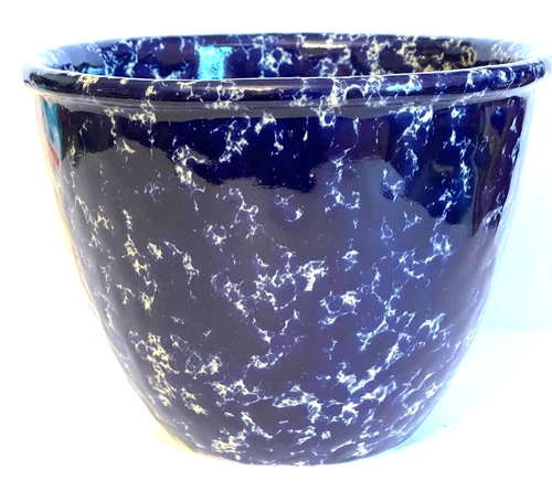 VINTAGE BENNINGTON VERMONT POTTERY MIXING BOWL. BLUE AGATE. BRAND NEW, NEVER USE