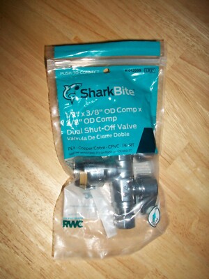 SharkBite 1/2'' x 3/8'' OD Comp x 3/8'' OD Comp Dual Shut-Off Valve 1642699 -NIP