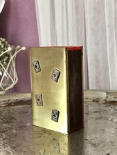Vintage 60er Messing Streichholz Etui Spielkarten Motiv Streichh&ouml;lzer Welth&ouml;lzer