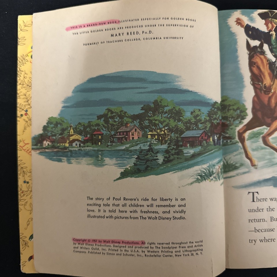 Walt Disney's Paul Revere A Little Golden Book 1957 1st Edition "A" eBay