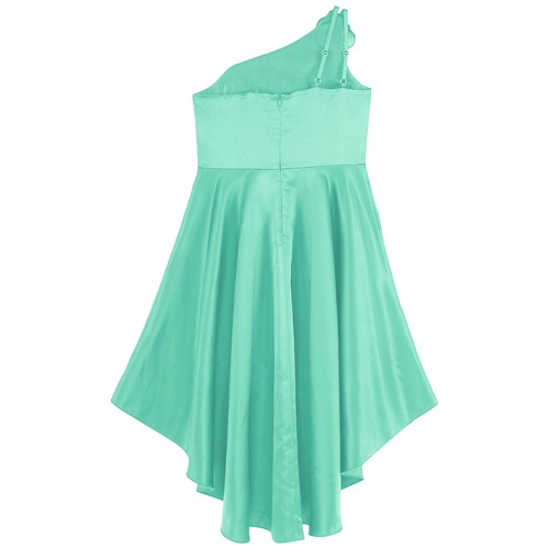 Kids Girls Dresses Graduation Prom Dress Skirt Gown Ceremony One Shoulder Ball - Picture 36 of 68