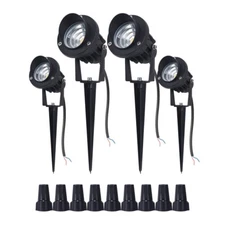 4-Pack LED Landscape Lights 7W Low Voltage Spotlights Outdoor 12V/24V Garden IP6