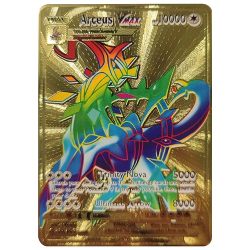 Arceus Metal Card Pokmon Arceus VMAX Metal Card - Golden Collector's Card  TCG Gift For Kids & Fans Pokemon Card