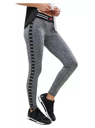 Slazenger Donna Kerin Lunghezza Intera Gym Training Leggings Pantaloni  Grigio | eBay