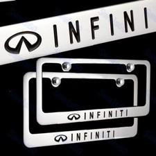 For X2 Nissan Infiniti Chrome Plated Metal License Plate Frame With Free Gift