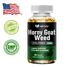 1200mg Horny Goat Weed Extract with Maca, Saw Palmetto Ginseng, Arginine Support