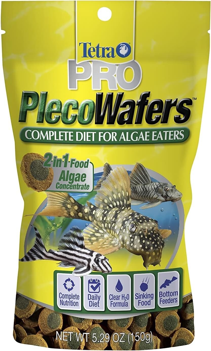 Tetra PRO PlecoWafers 5.29 Ounces, Nutritionally Balanced Vegetarian Fish Food f