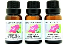 3 Hibiscus & White Amber 1/2oz Premium Grade Scented Fragrance Oil Crazy Candles