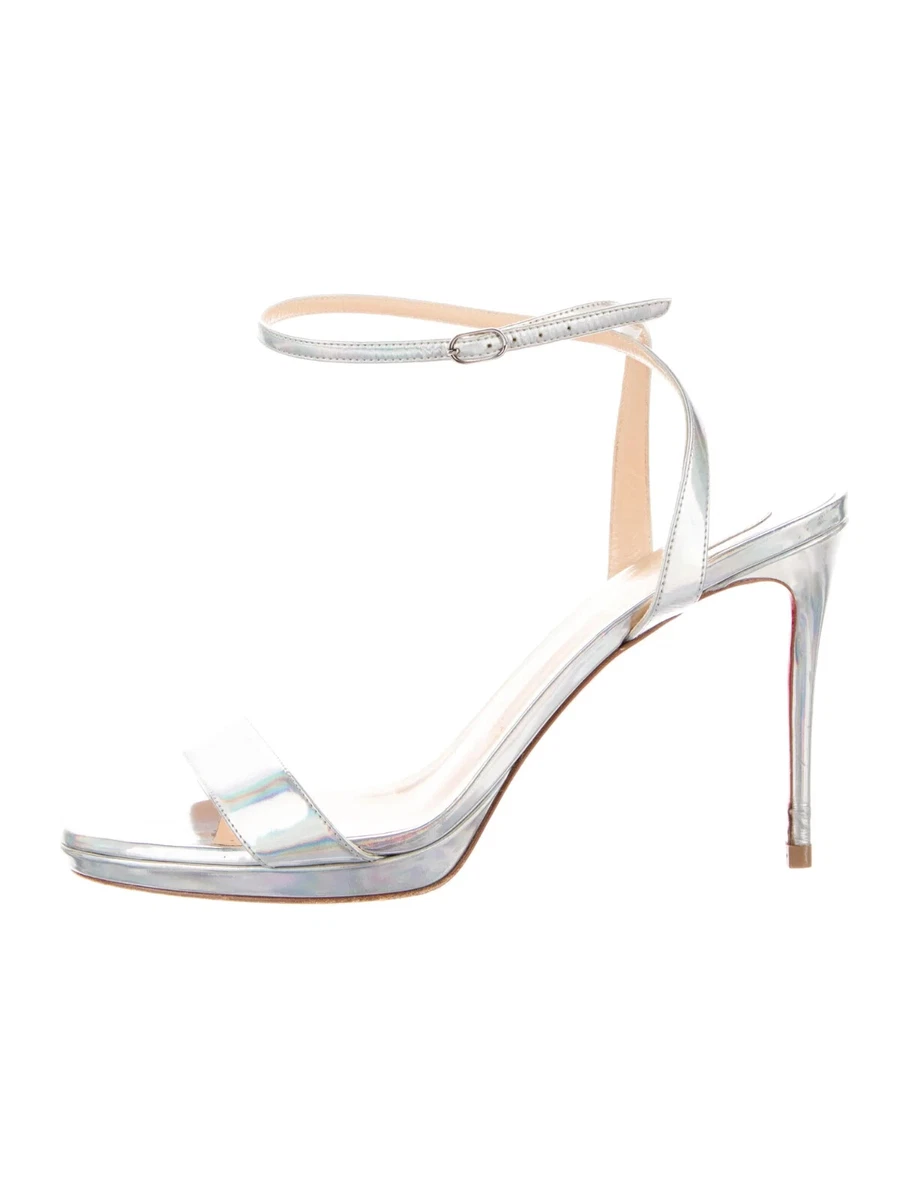 Shop Christian Louboutin Loubi Queen 100 Leather Sandals