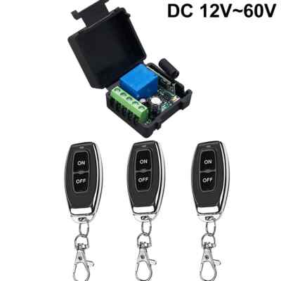 433MHz Wireless Remote Control Switch RF Relay DC 12V 24V 48V 60V Transmitter