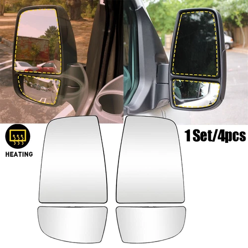 4X View Glass Mirror Upper/Lower Left Right Side Fit Ford Transit 150 250 350 HD