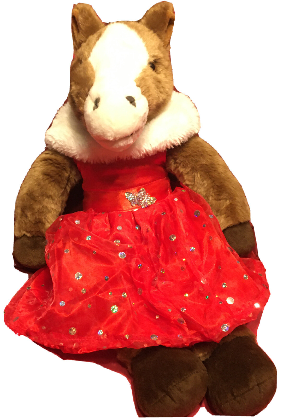 BABW Cavalli Peluche 20” Coppia Marrone Bianco Naso Imbottito Pony Uno Ha Suoni Giocattoli Vintage