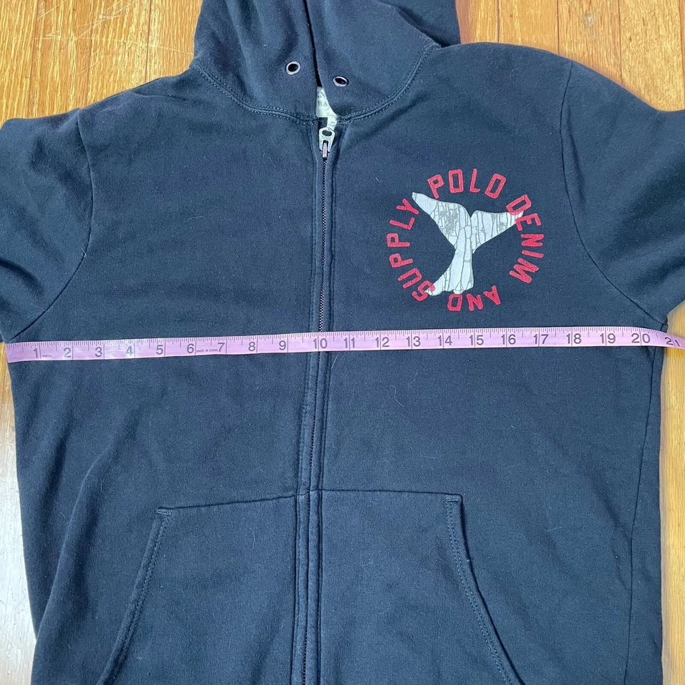 Sudadera con capucha de colección Denim & Supply Ralph Lauren negra Save The Whales cremallera completa mediana Foto 4 de 4