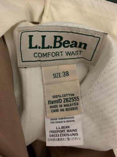L.L. Bean Dress Chino Pants Dark Khaki Comfort Waist Size 38 NWT (26.5" inseam) - 第 4/4 張圖片