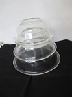 Vintage Set of 3 PYREX Clear Nesting Mixing Bowls Glass 322 323 325