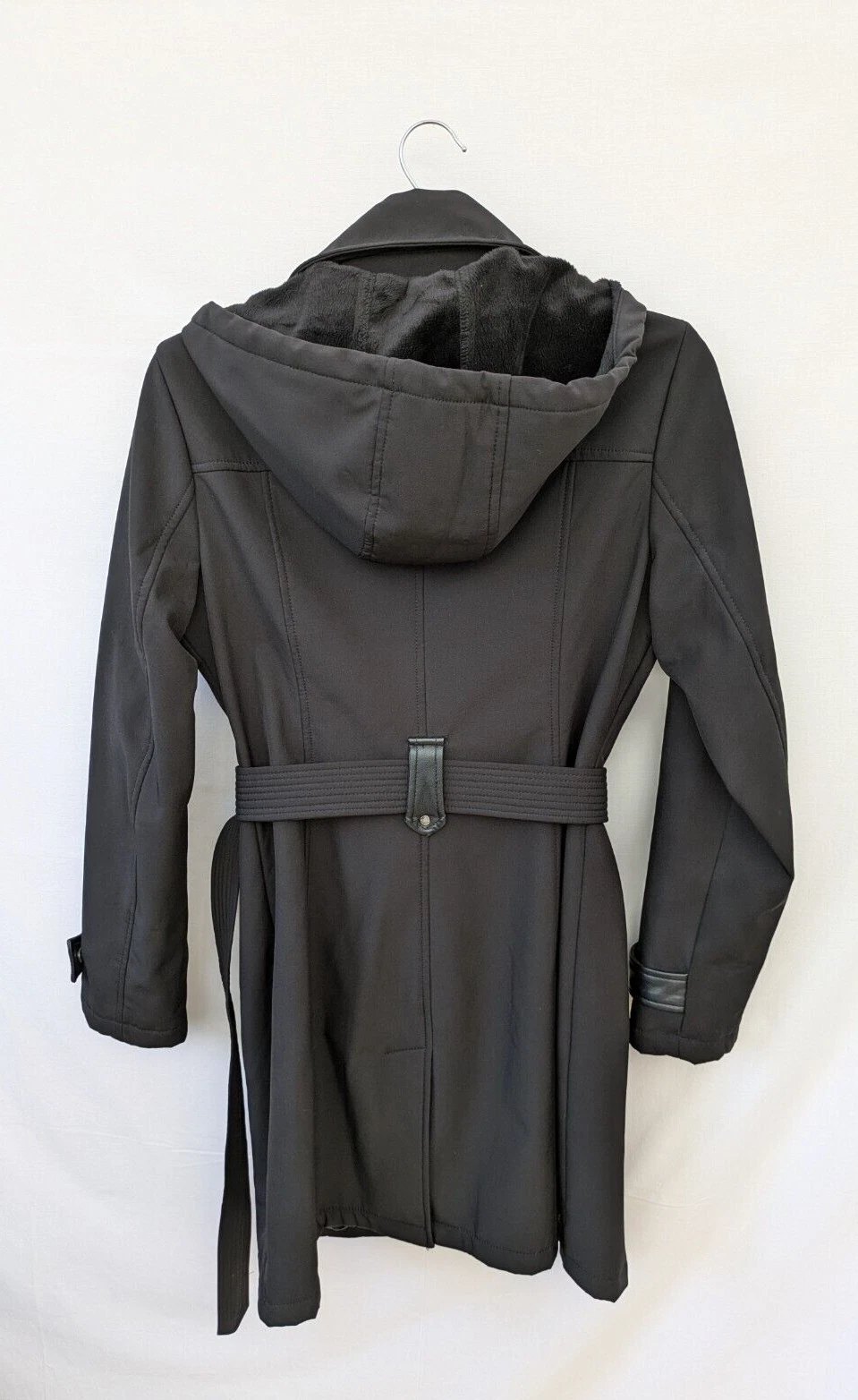 Michael Kors Cappotto Donna Piccolo Nero Elegante Giacca Cintura Trench Cappuccio Militare S