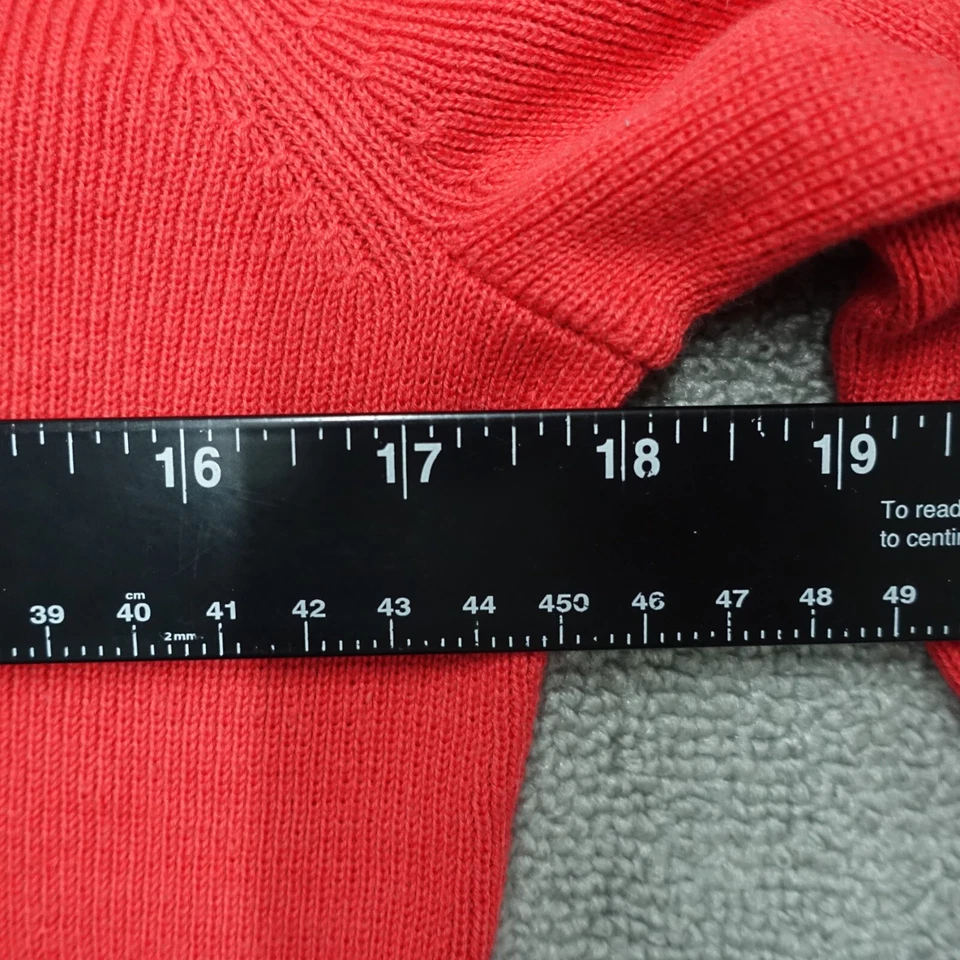 Will Smith Cardigan Sweater Women Size Med Red Coral Button Up 3/4 Sleeve - Image 4 of 4