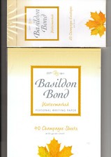 Image of Basildon Bond Writing Pad & Envelopes Medium size size 3 Champagne Colour.