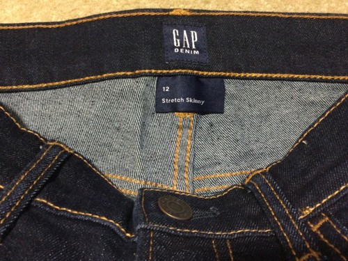 NWT Gap Kids Boys Size 12 Regular Dark Wash Stretch Skinny Jeans - Picture 3 of 5