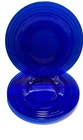 Set Of 2 VTG 10.5” Glass Dinner Plates Moderntone Style Cobalt Blue Depression