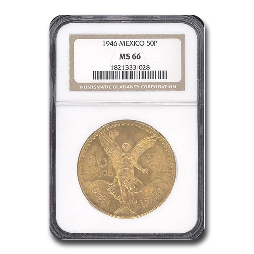 1946 Mexico Gold 50 Pesos MS-66 NGC