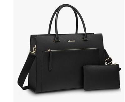 LOVEVOOK Laptop & Clinch Bag In Black  15.6   Computer Case