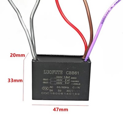 500V CBB61 Electric Fan Ceiling Fan Light Speed Control Start Capacitor 5-wire