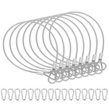 12.6 Inch Safety Cable Lock, 8 Pcs 304 Stainless Steel Security Wire Rope Clear