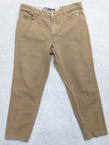Burberry London, Burberry London Herren Canvas Hose Beige Hellbraun Baumwolle Heavy Jeans W38 L30 Vintage
