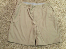 Lands End Traditional Fit 40" Waist Khaki Tan Polyester Shorts