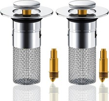 2 Pcs Bathroom Sink Stopper Hair Catcher Bathroom Pop Up Sink Drain Filter