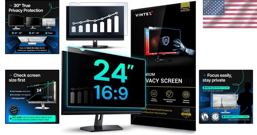 Curved and Touchscreen-Compatible 24-Inch Anti-Glare Monitor Privacy Shield - Picture 2 of 11