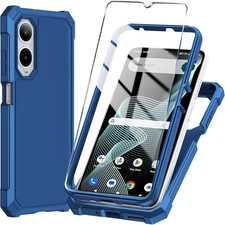 for Cricket Icon 6 Phone Case/AT&T Verge Case with Tempered Glass Screen Protect