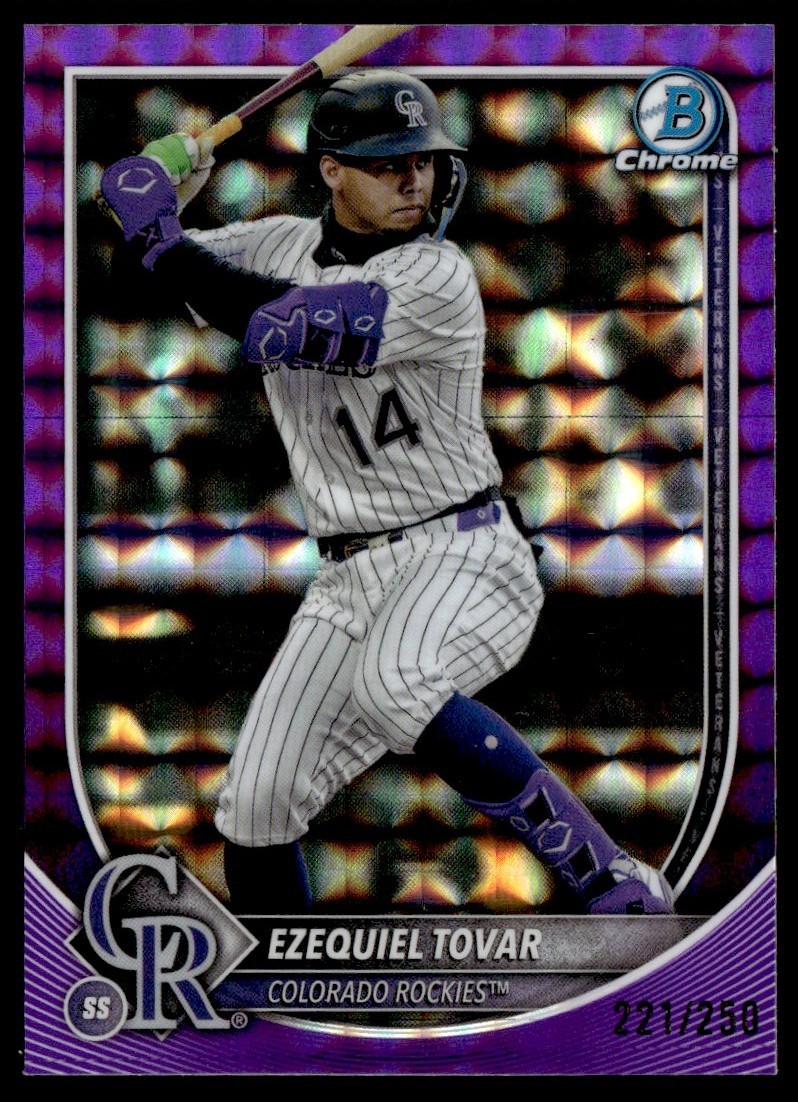 2025 Bowman Chrome Purple Geometric Ezequiel Tovar 221/250 #87
