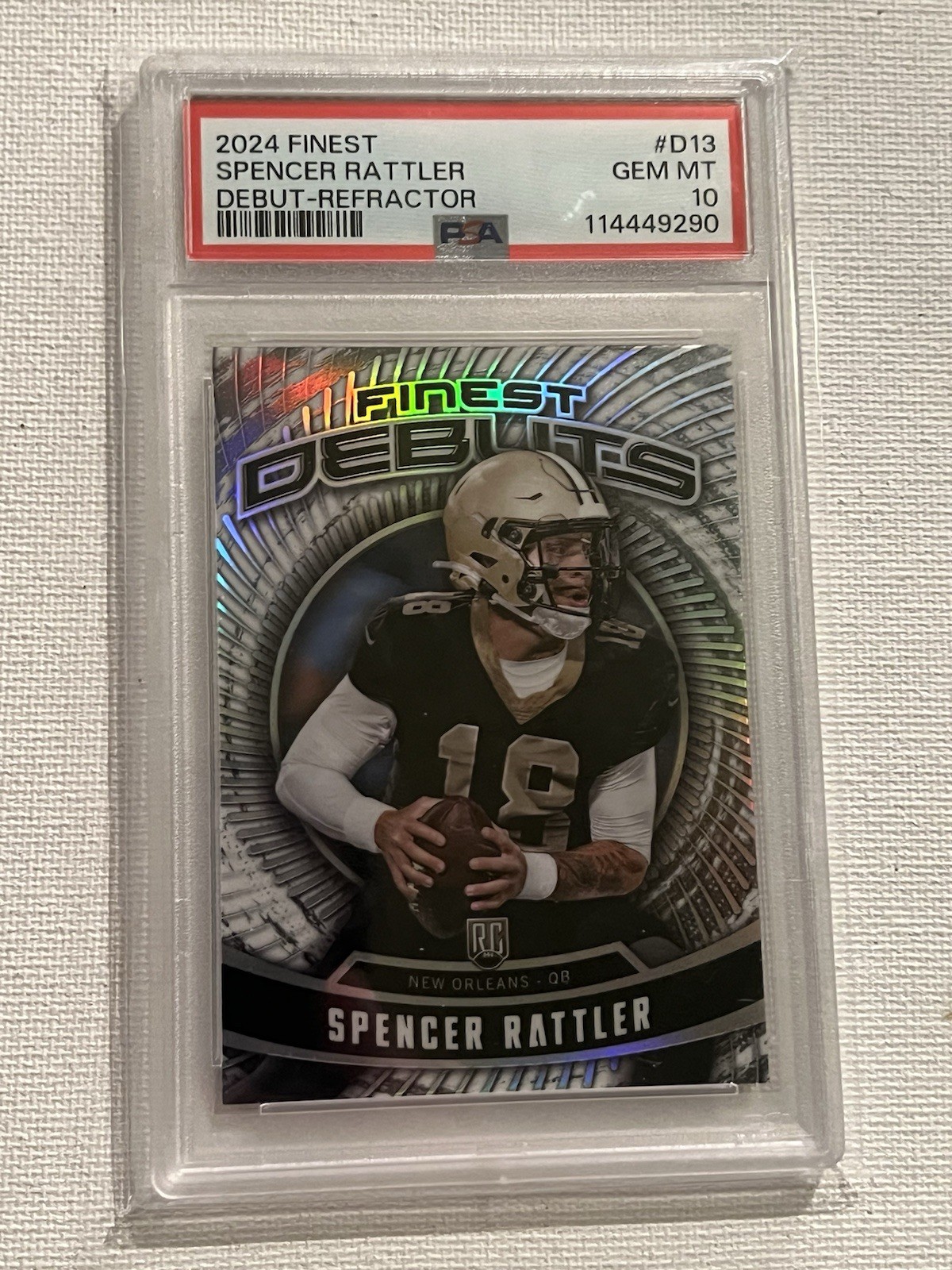 Spencer Rattler Topps Finest Debut #D13 Refractor