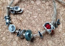 Trollbeads Set Silberbeads, Teddy, Grillenzirpen Valentinsherz, Labradorit