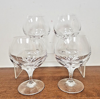 STUNNING CRYSTAL BRANDY SNIFTER SET OF FOUR