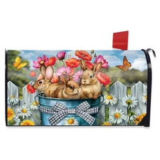 Briarwood Lane Bucket of Bunnies Mailbox Cover