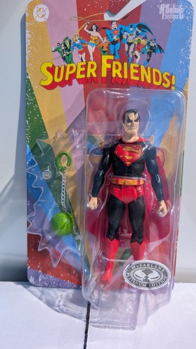 IN HAND McFarlane DC Retro Super Friends Evil Superman RARE MOC CHASE Platinum