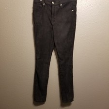 Good American 12/31 Pants Good Legs Faux Suede Black Stretch 5 Pocket Preppy