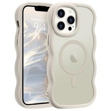 Curly Wavy Clear Back Cover for iPhone 13 Pro Max, Shockproof TPU Bumper Case