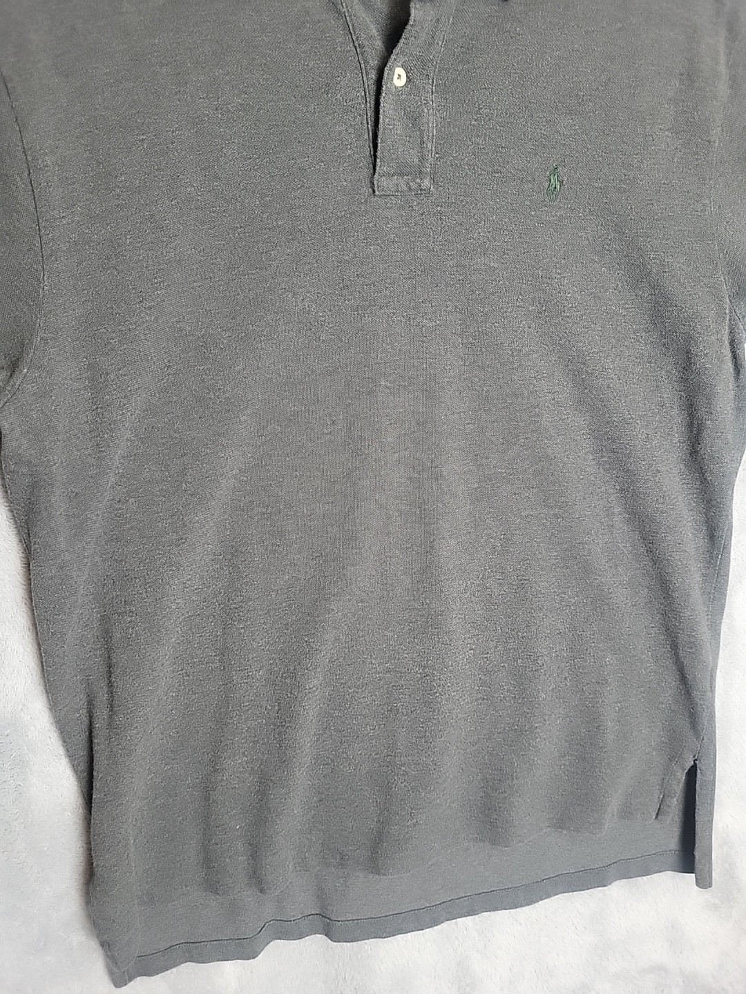 Polo Ralph Lauren vintage camicia uomo grigio scuro Y100% cotone logo pony