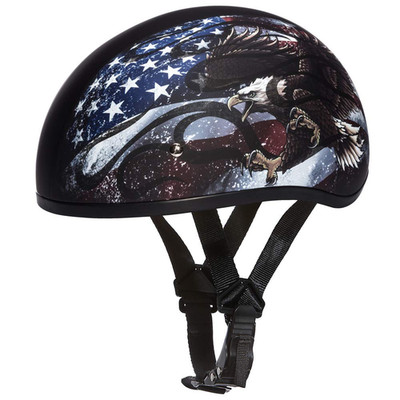 Daytona Helmets Motorcycle Half Helmet Skull Cap- Usa 100 Dot Approved