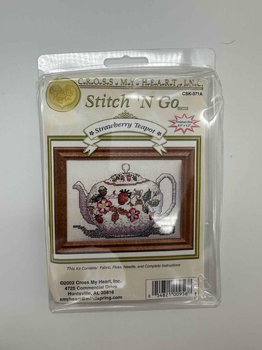 2002 Cross My Heart Strawberry Teapot Counted Cross stitch Kit CSK-371A NIP - Picture 1 of 2