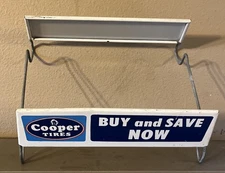 Vintage 1970s COOPER Tire Display Rack Stand Holder Sign Buy and Save Now
