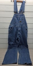 Big Smith Overalls Mens 34x30 Blue Denim Bib Utility Workwear Carpenter Painter