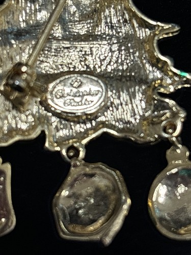 Vintage Christopher Radko Brosche Emaille Strass Weihnachtsbaum Hänger Charm - Bild 7 von 8
